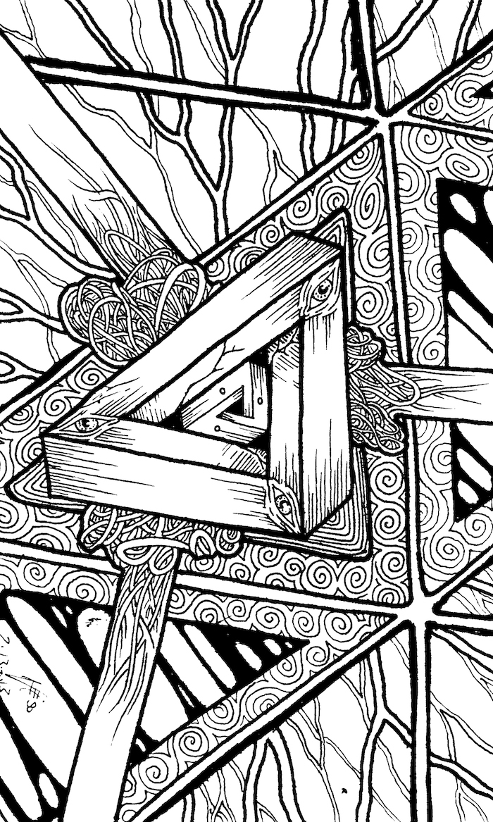Triangle Collage Web. Traditional artwork by Neil Saldana-O'Brien.