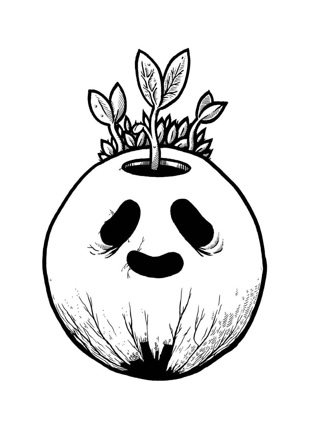 Seedling. Traditional artwork by Neil Saldana-O'Brien.
