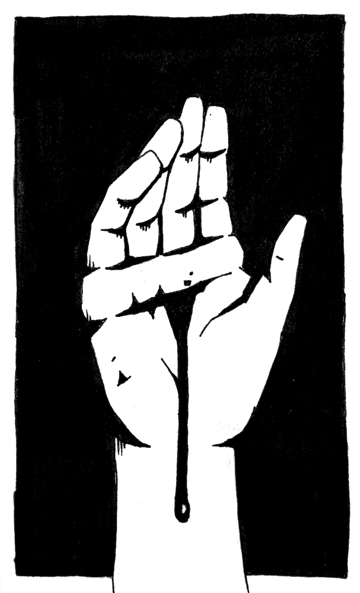 Bound Web. Traditional artwork by Neil Saldana-O'Brien.