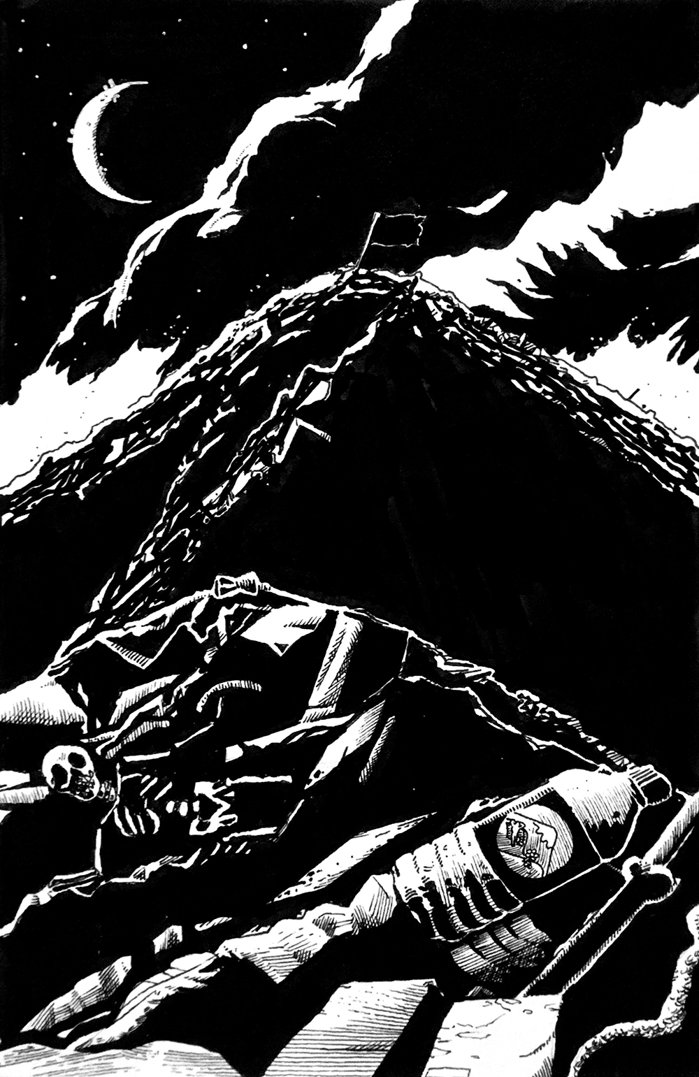 Wasteland. Traditional artwork by Neil Saldana-O'Brien.