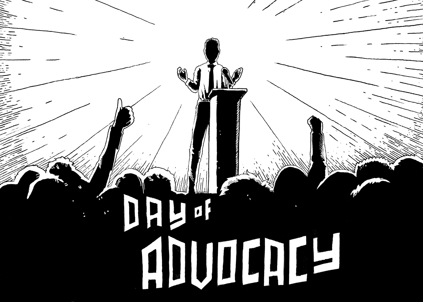 Day of Advocacy. Traditional artwork by Neil Saldana-O'Brien.