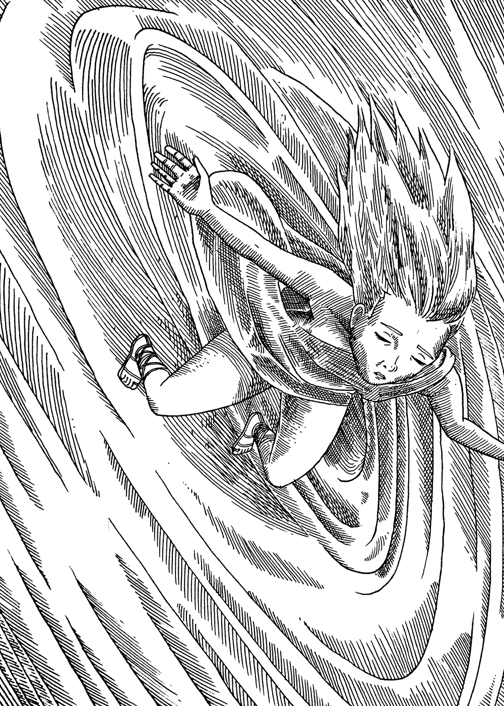 Falling in Fabrics. Traditional artwork by Neil Saldana-O'Brien.