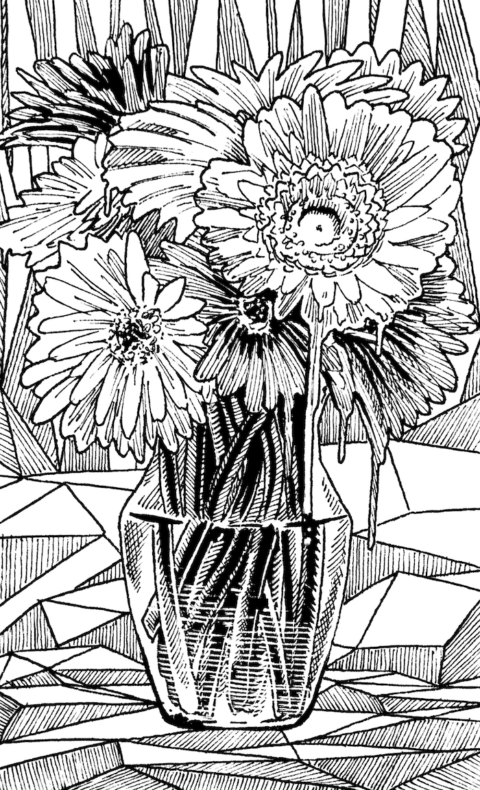 Flora Melt Web. Traditional artwork by Neil Saldana-O'Brien.