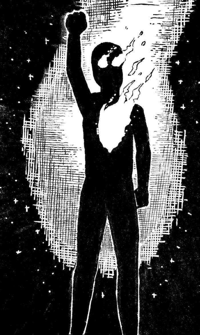 Fire Bright Web. Traditional artwork by Neil Saldana-O'Brien.
