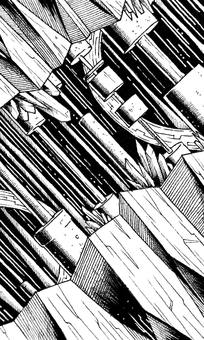 Crystal Hydraulics Web. Traditional artwork by Neil Saldana-O'Brien.