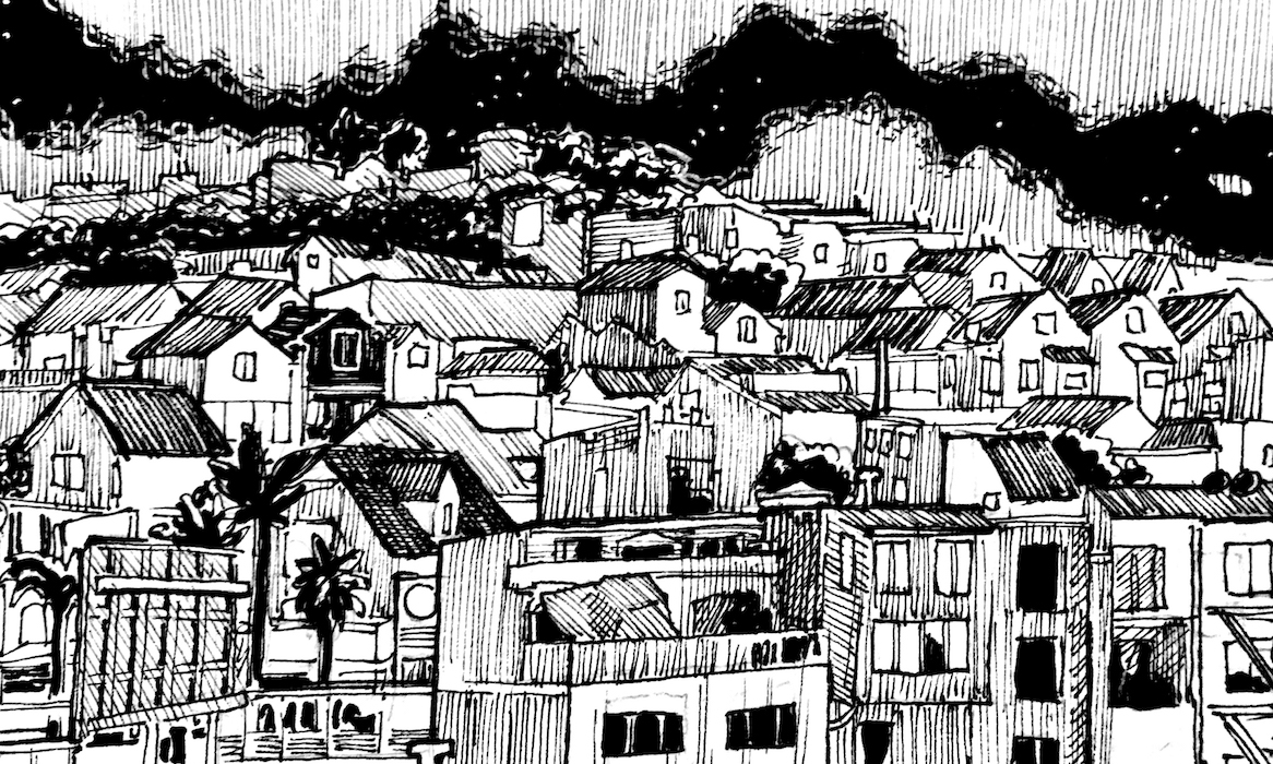 Daly City Web. Traditional artwork by Neil Saldana-O'Brien.