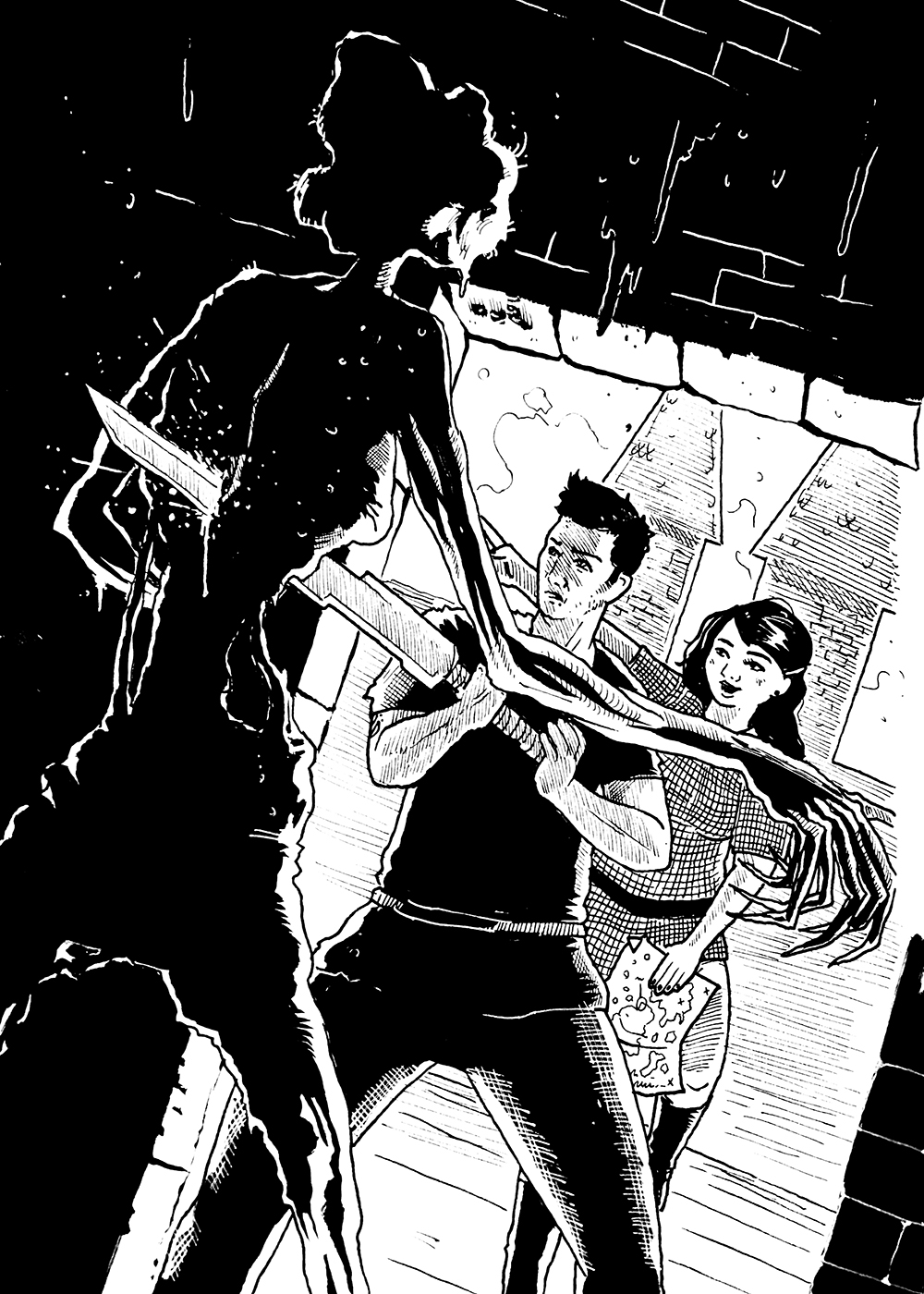 A Monday Night Dream. Traditional artwork by Neil Saldana-O'Brien.