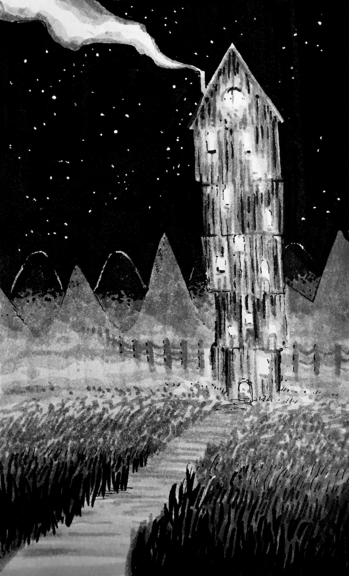 Marker Some Place Web. Traditional artwork by Neil Saldana-O'Brien.