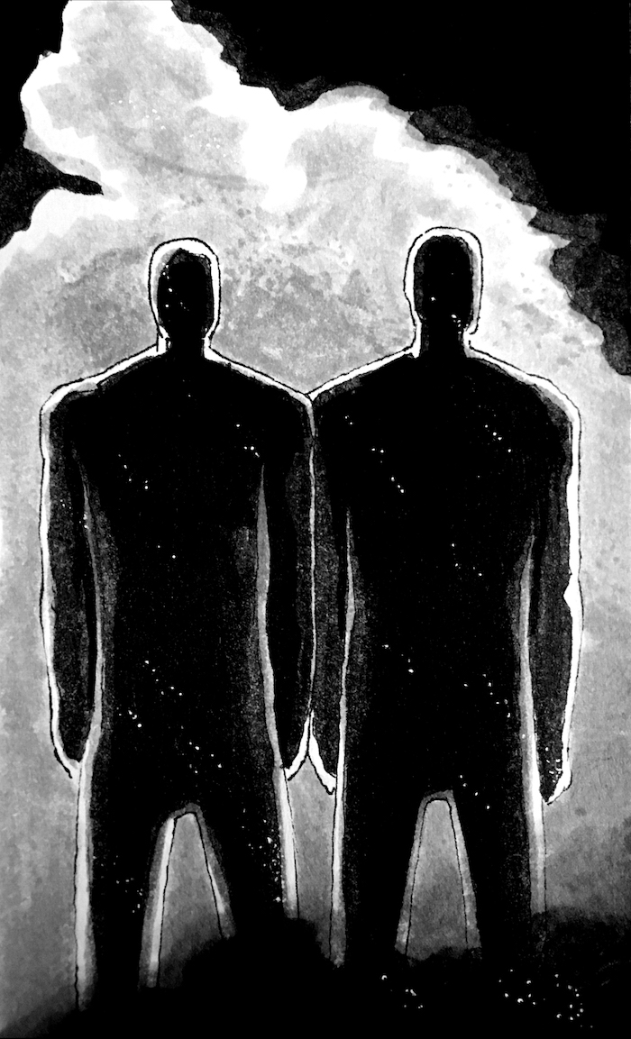 Marker Towering Twins Web. Traditional artwork by Neil Saldana-O'Brien.