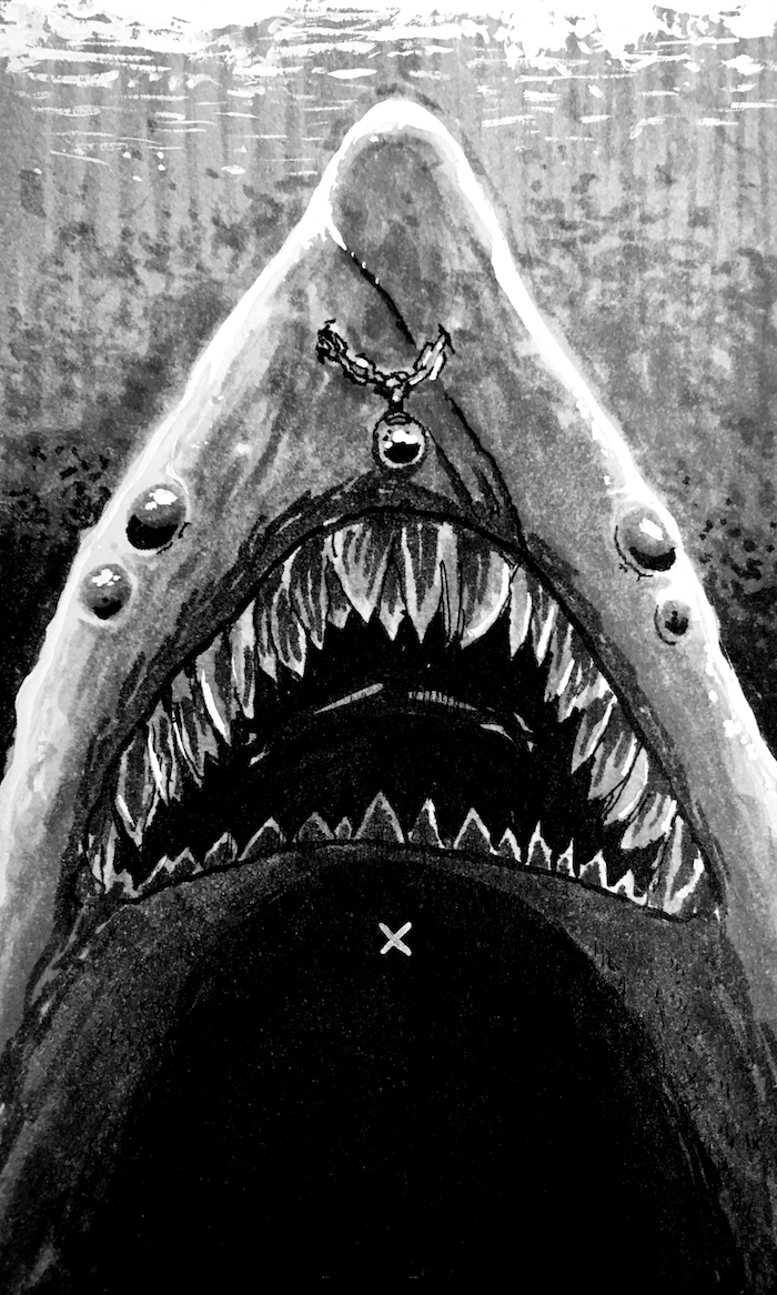 Marker Fear the Deep Web. Traditional artwork by Neil Saldana-O'Brien.