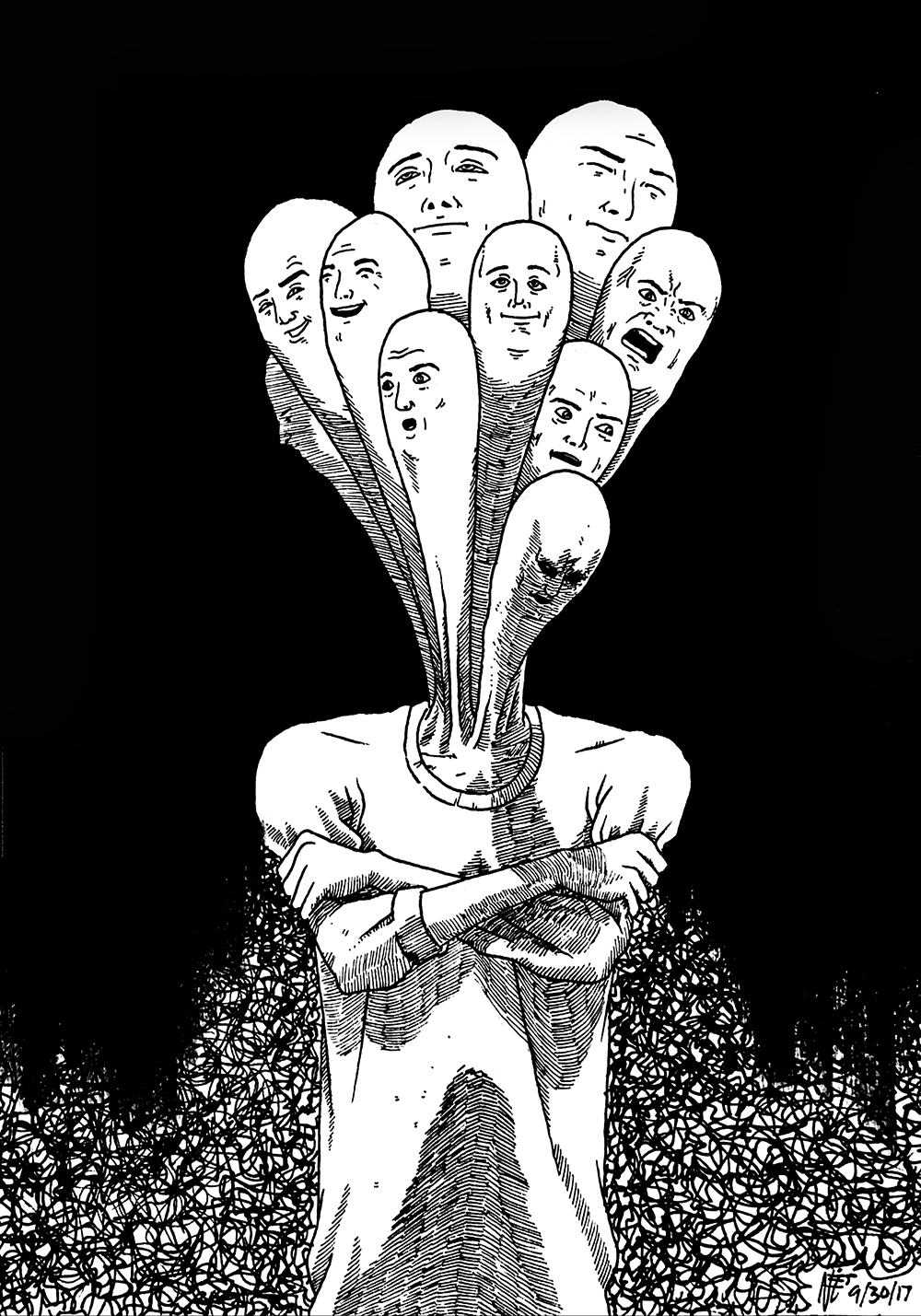 Conflict. Traditional artwork by Neil Saldana-O'Brien.