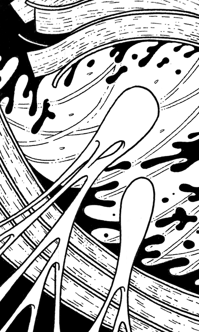 Liquid Abstract Web. Traditional artwork by Neil Saldana-O'Brien.