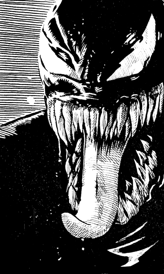 Venom Portrait Web. Traditional artwork by Neil Saldana-O'Brien.