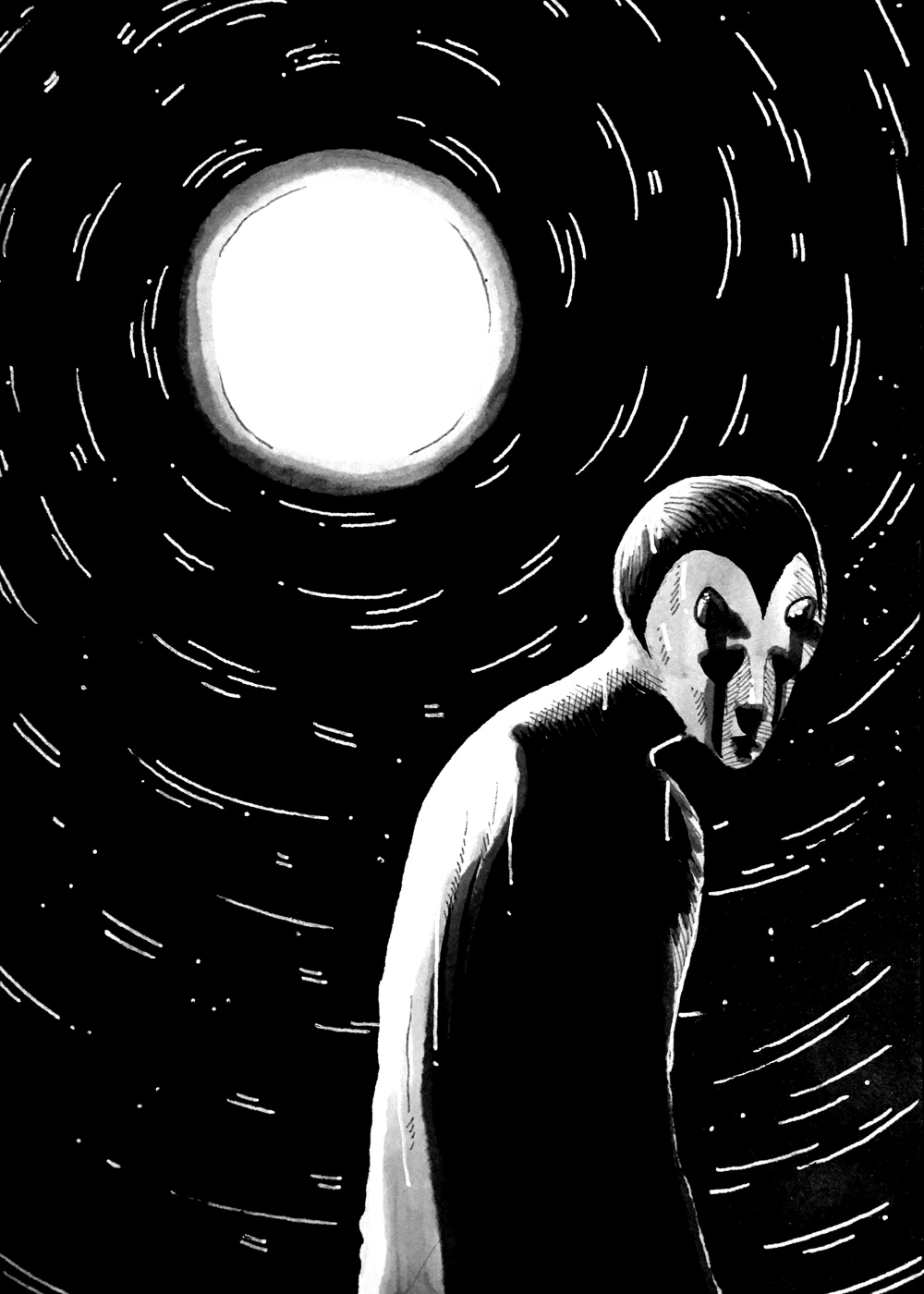 Friday Night Moonlight. Traditional artwork by Neil Saldana-O'Brien.
