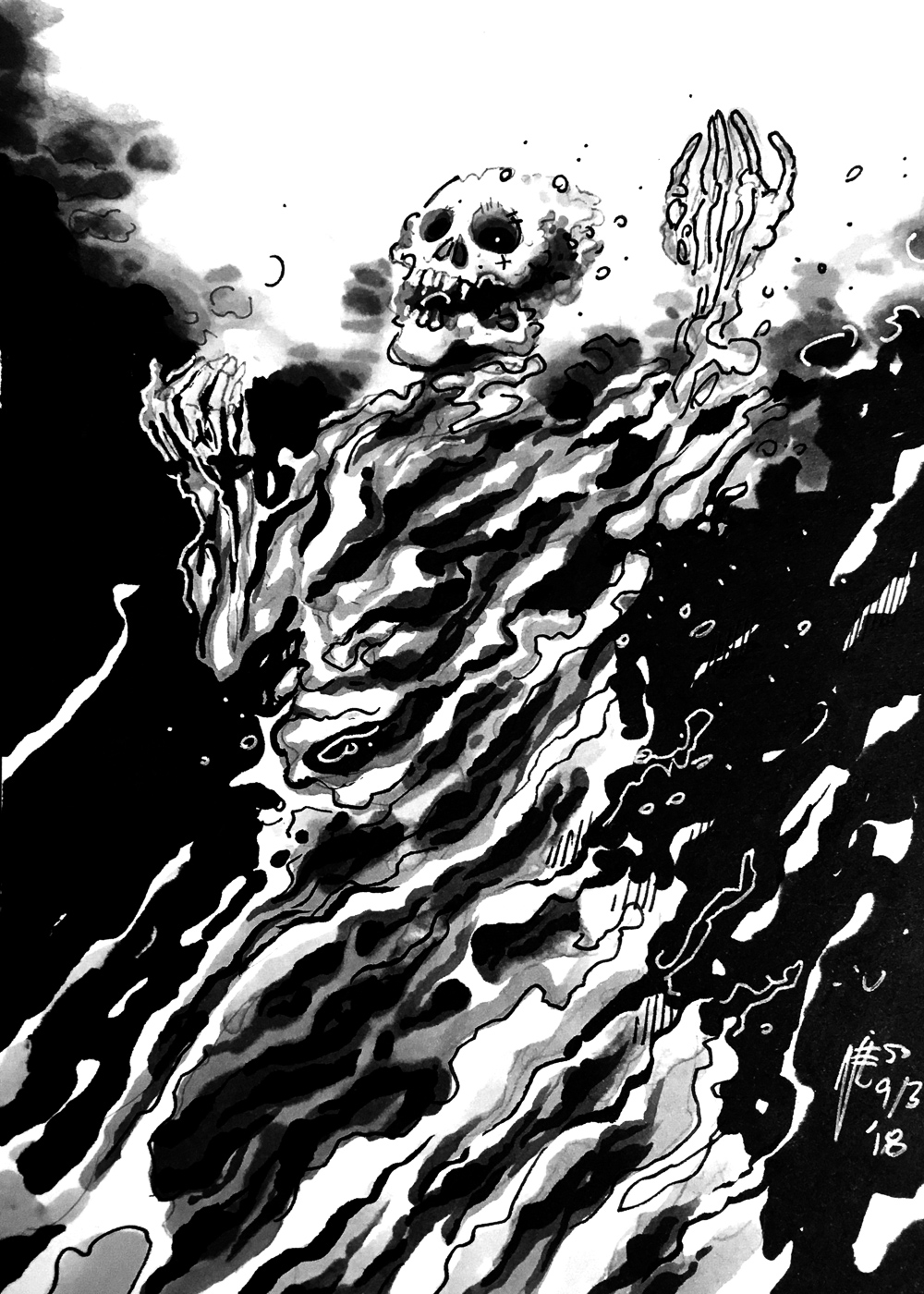 Life Comes At Ya. Traditional artwork by Neil Saldana-O'Brien.