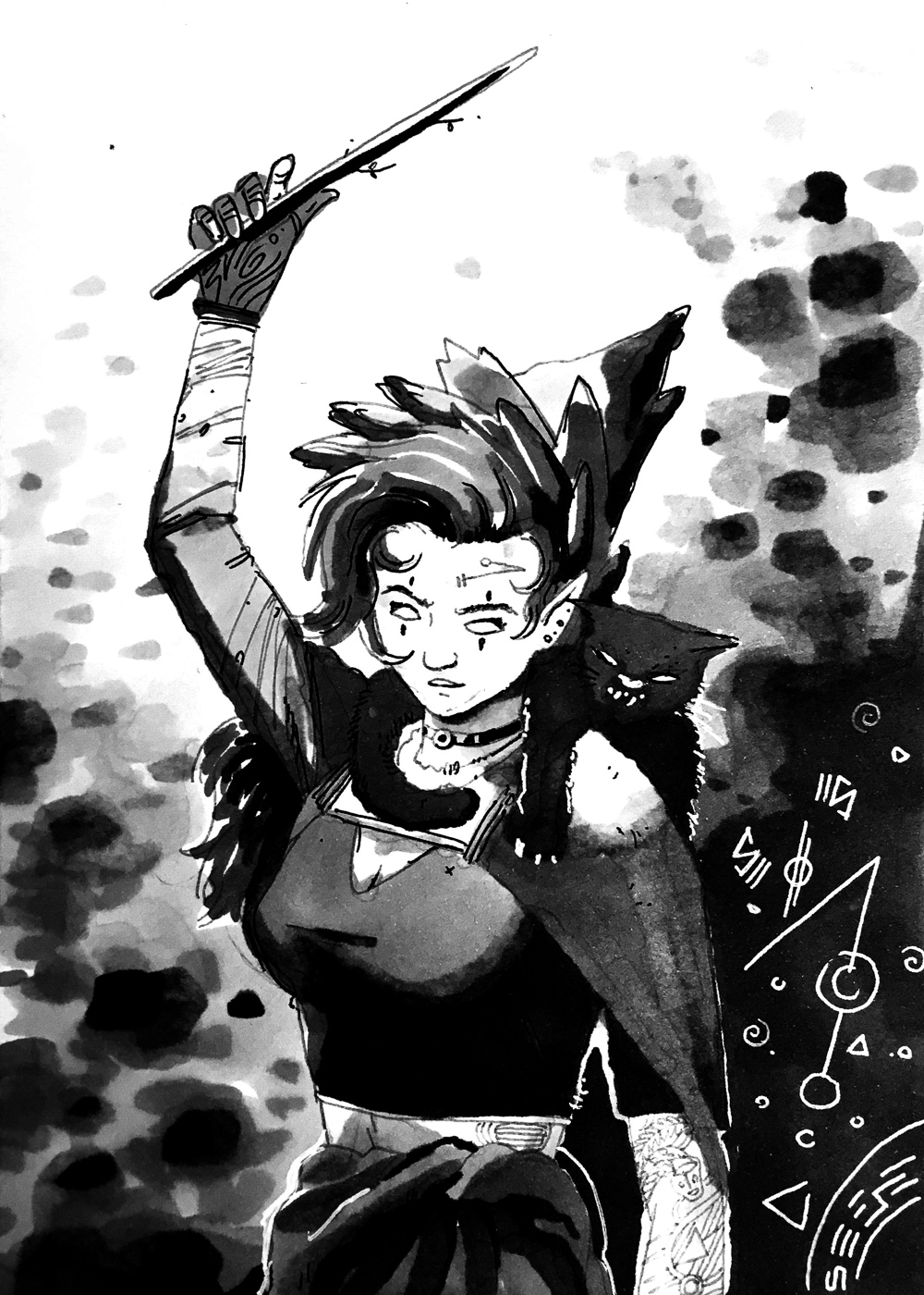 20181002witch. Traditional artwork by Neil Saldana-O'Brien.