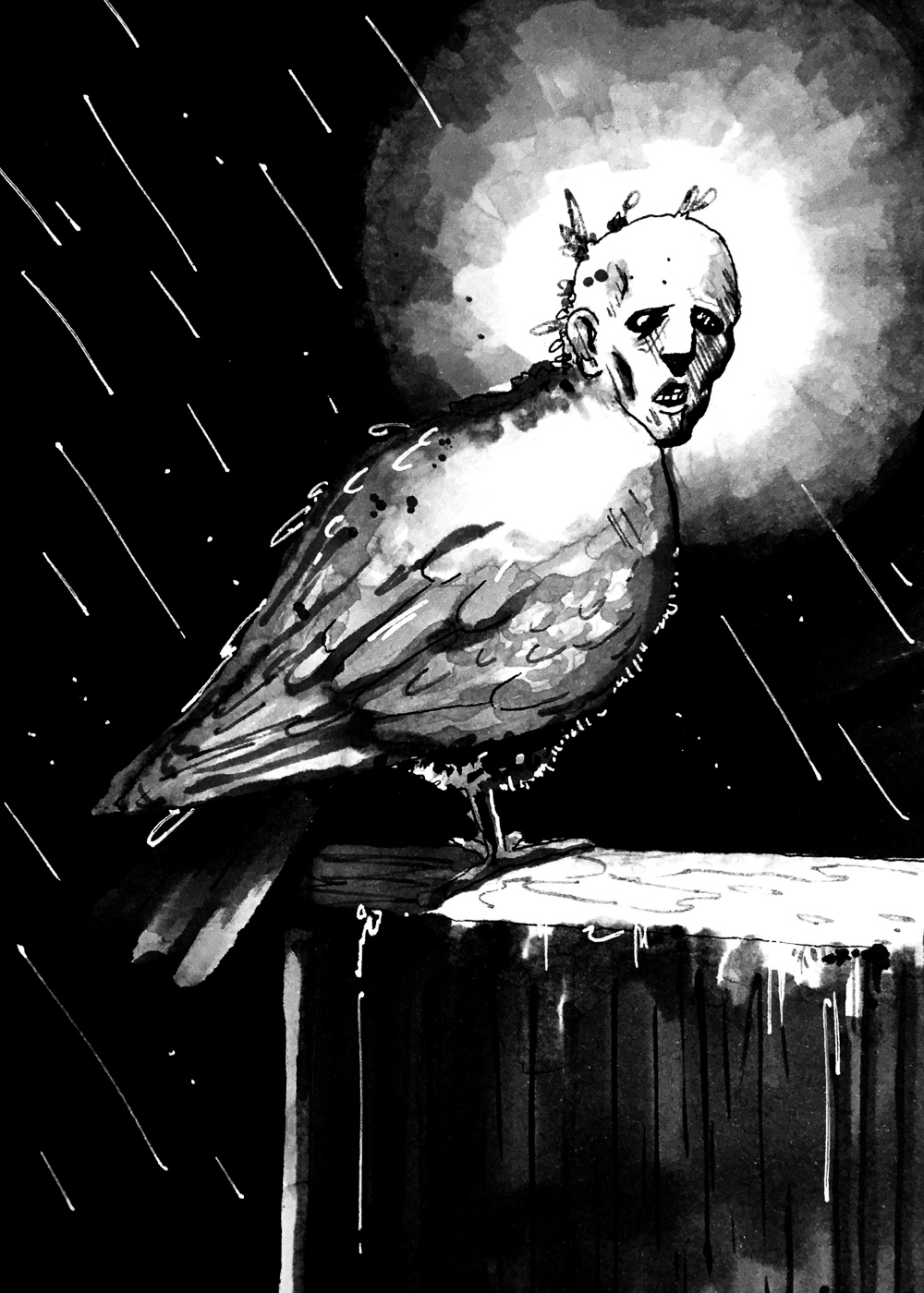 Cryptid. Traditional artwork by Neil Saldana-O'Brien.