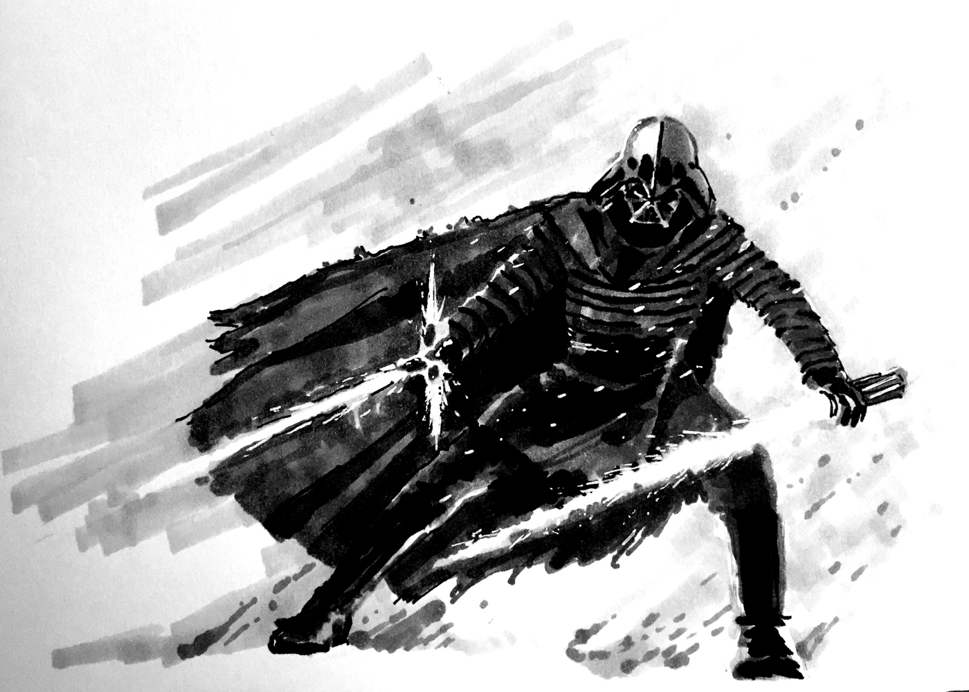 Ren. Traditional artwork by Neil Saldana-O'Brien.