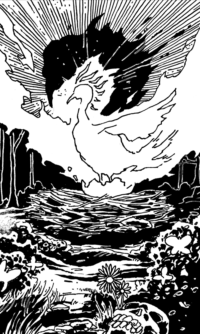 Rebirth 2019. Traditional artwork by Neil Saldana-O'Brien.
