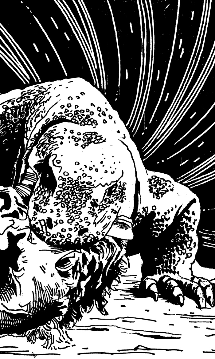 Komodo. Traditional artwork by Neil Saldana-O'Brien.