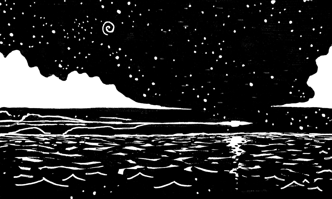 Lightspeed. Traditional artwork by Neil Saldana-O'Brien.