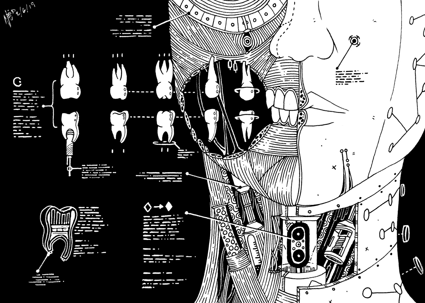 Voice. Traditional artwork by Neil Saldana-O'Brien.