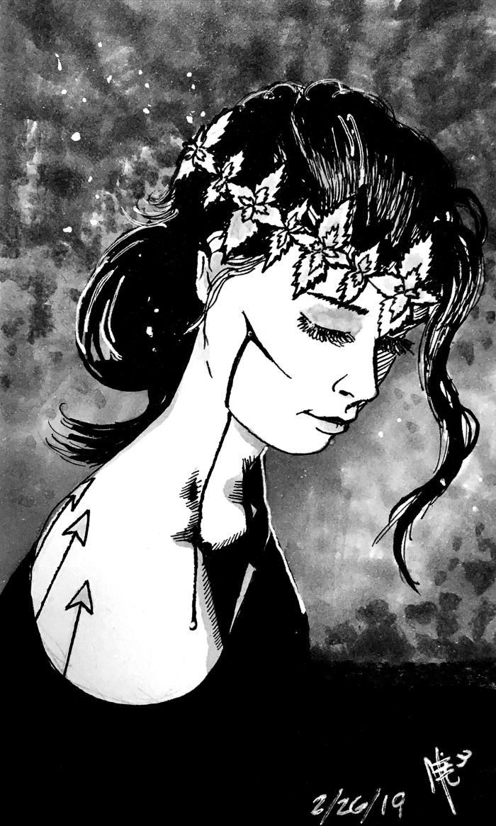 Nettles. Traditional artwork by Neil Saldana-O'Brien.