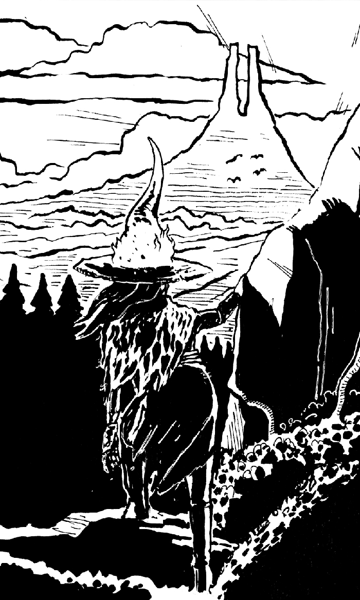 Explorer Witch. Traditional artwork by Neil Saldana-O'Brien.