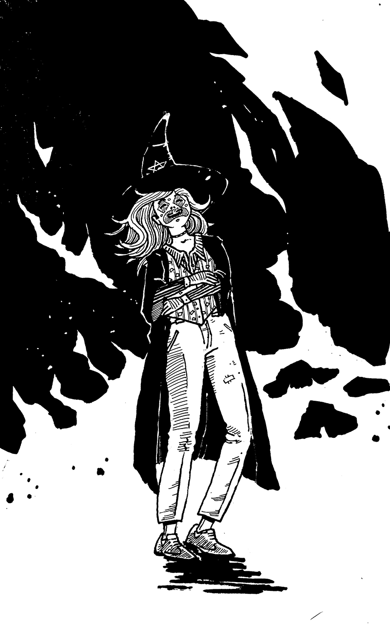 Joker Witch. Traditional artwork by Neil Saldana-O'Brien.