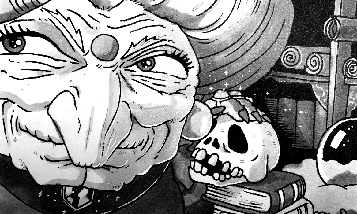 Yubaba. Traditional artwork by Neil Saldana-O'Brien.