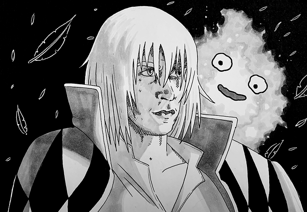 Howl. Traditional artwork by Neil Saldana-O'Brien.
