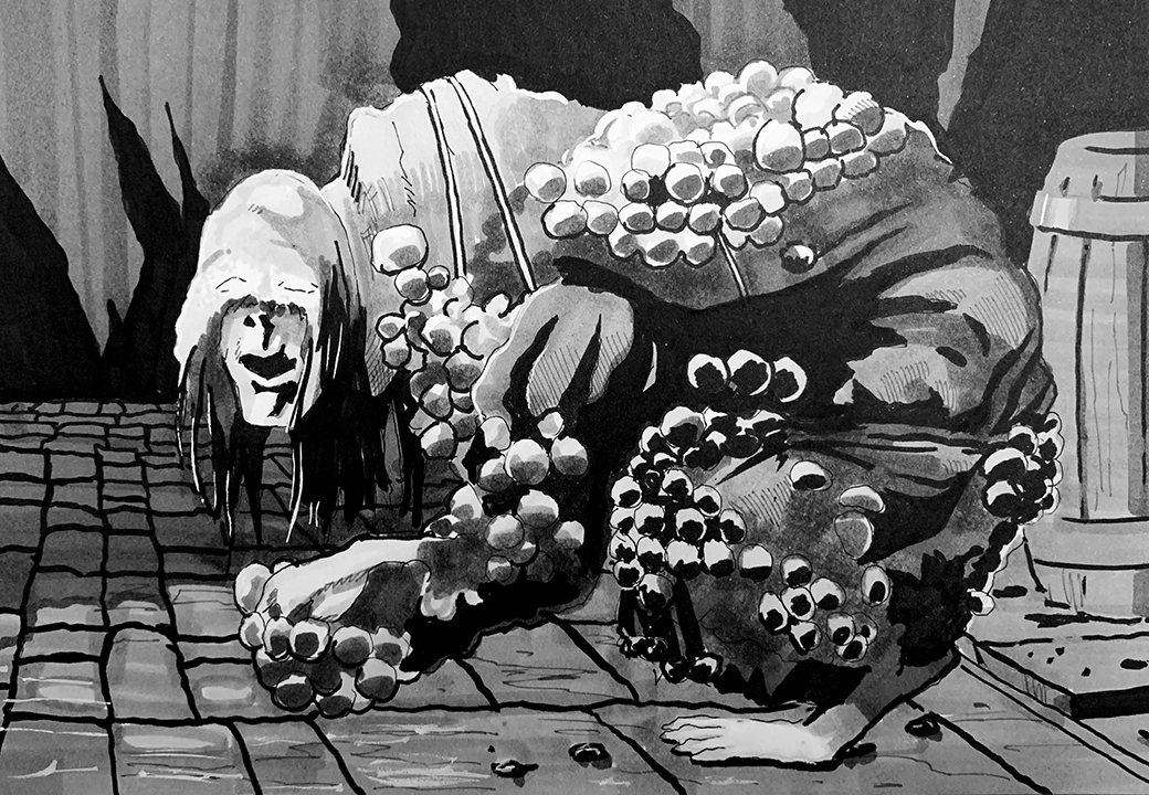 Witch of Hemwick. Traditional artwork by Neil Saldana-O'Brien.
