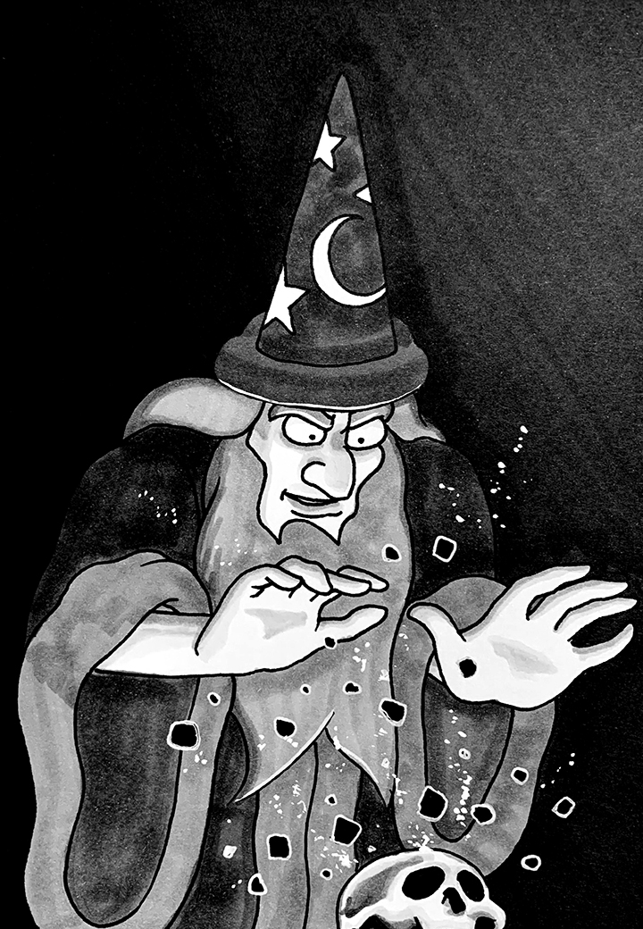 Yensid. Traditional artwork by Neil Saldana-O'Brien.