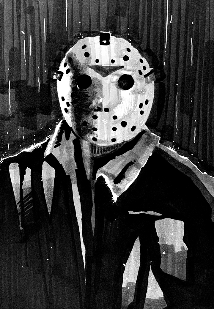 Vorhees. Traditional artwork by Neil Saldana-O'Brien.