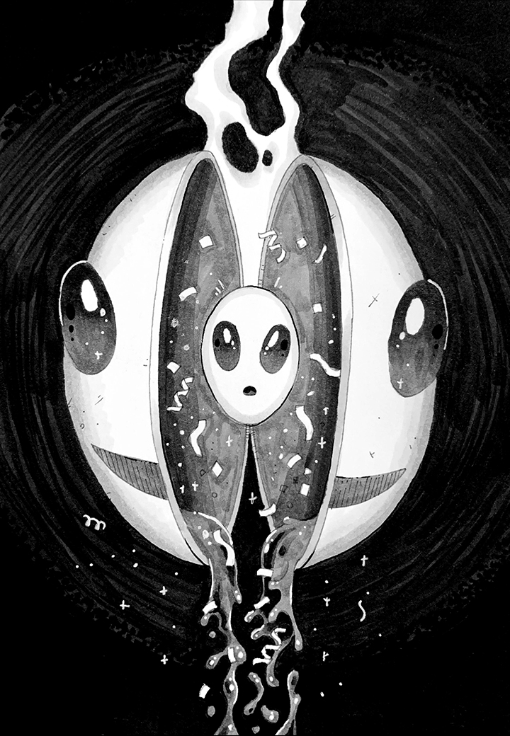 Alien Infinity. Traditional artwork by Neil Saldana-O'Brien.